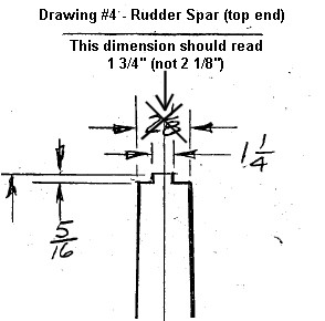 Drawing 4 - Rudder Spar - top end