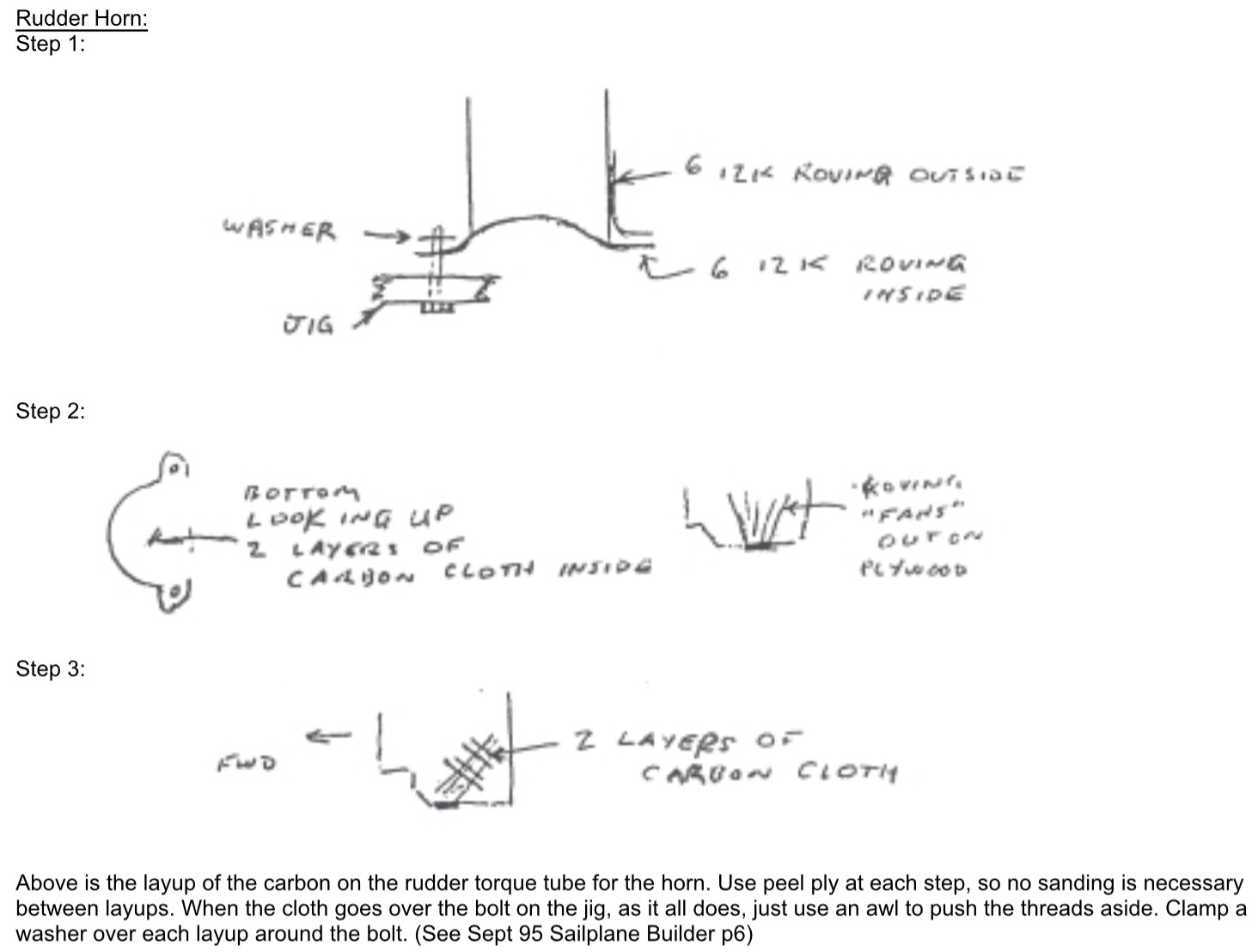 Rudder Horn - Original Builders Manual Instructions