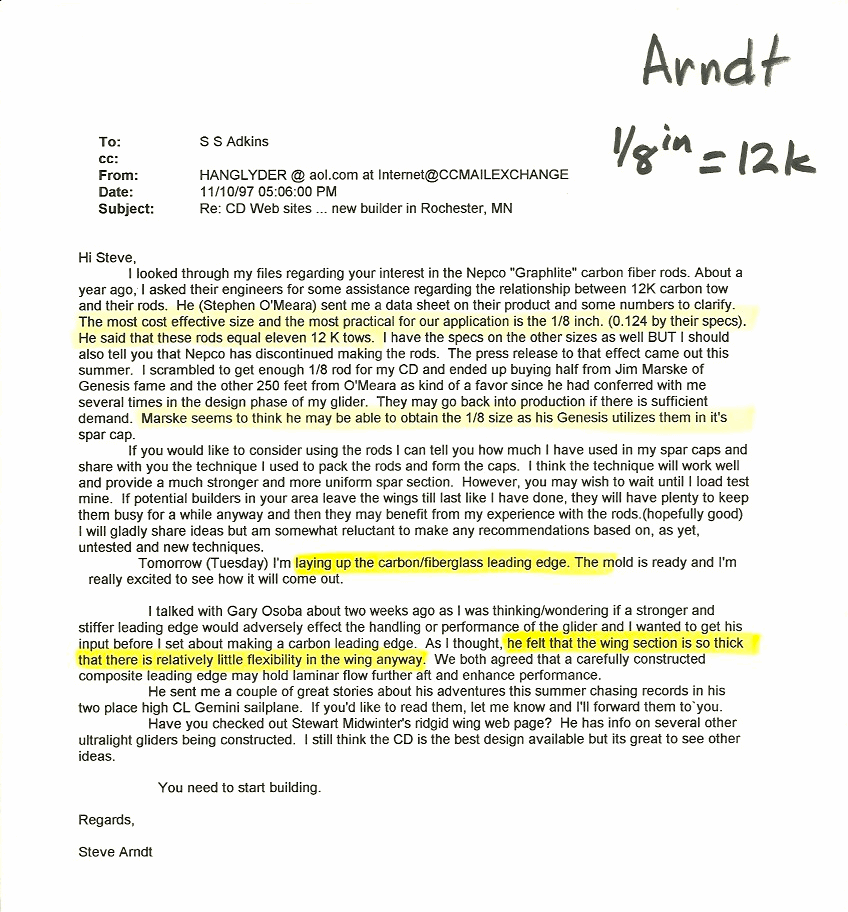 Steve Arndt Letter